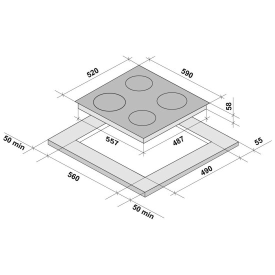 Варочная панель индукционная Krona Forte 60 4 конфорки черная