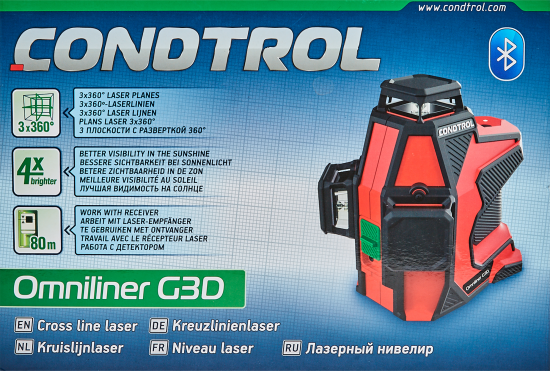 Уровень лазерный Condtrol Omniliner G3D зеленый луч, 50 м
