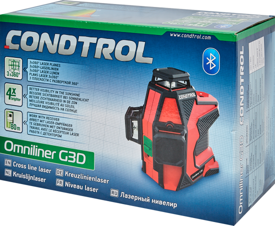 Уровень лазерный Condtrol Omniliner G3D зеленый луч, 50 м