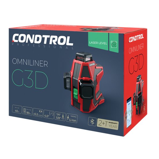Уровень лазерный Condtrol Omniliner G3D зеленый луч, 50 м