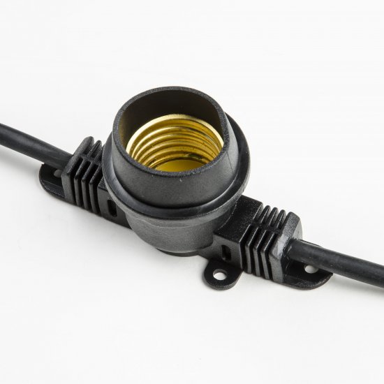 Гирлянда белт-лайт из лампочек Uniel электрическая 220 В 5 м под 10 ламп Е27 цвет черный, лампы не входят в комплект