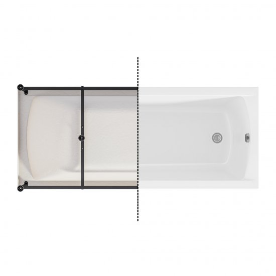 Ванна 100Acryl Ницца акриловая 180x70 см каркас в комплекте