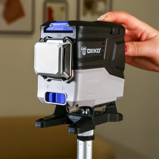 Уровень лазерный Deko LL12-HVR зеленый луч, штатив, 20 м