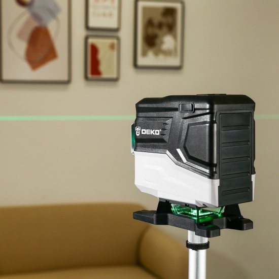 Уровень лазерный Deko LL12-HVR зеленый луч, штатив, 20 м