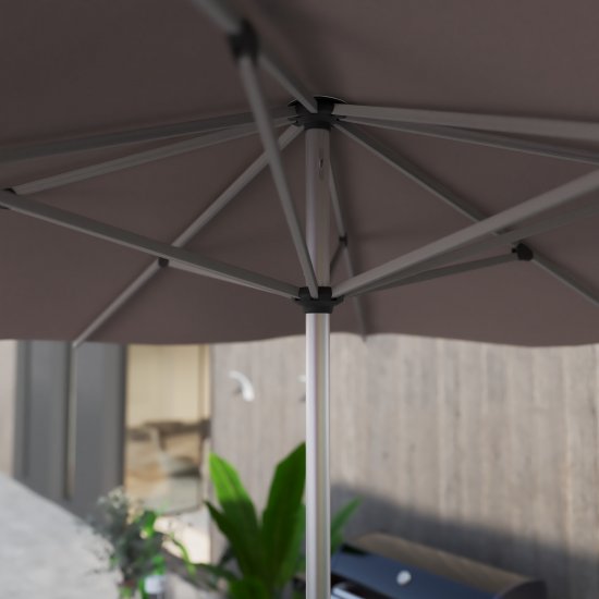 Зонт с центральной опорой Naterial Aurall 285x285 h271см, квадрат серо-коричневый