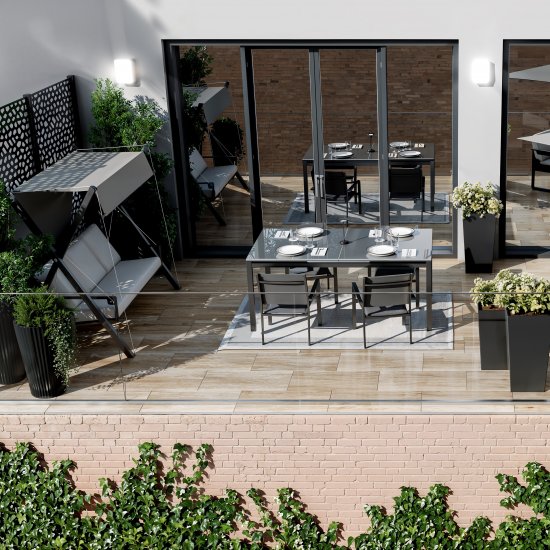 Садовый стол раздвижной Naterial Odyssea II 180/240x100x76 см алюминий/стекло антрацит