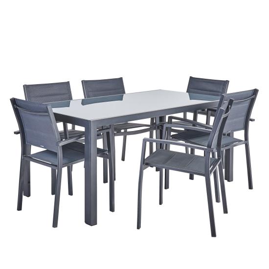 Стол садовый прямоугольный Naterial Lyra II 160x90x74 см алюминий/стекло