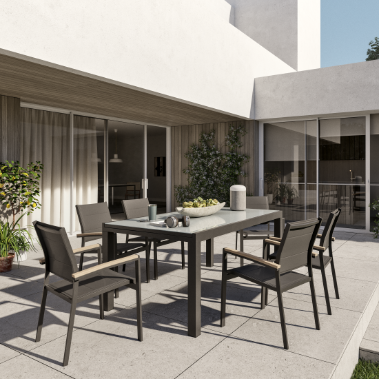 Стол садовый раздвижной Naterial Lyra II 180x260x96 см алюминий/стекло