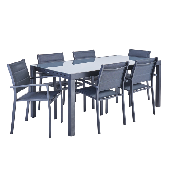 Стол садовый раздвижной Naterial Lyra II 180x260x96 см алюминий/стекло