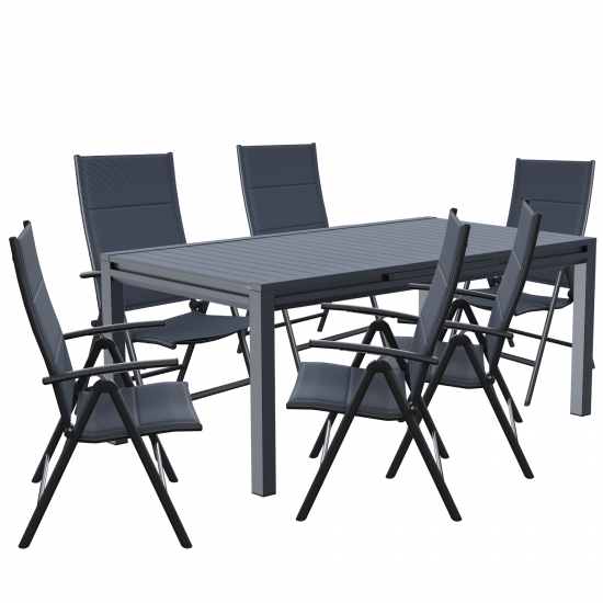 Кресло садовое Naterial Orion II 62x106x57 см алюминий/текстилен антрацит