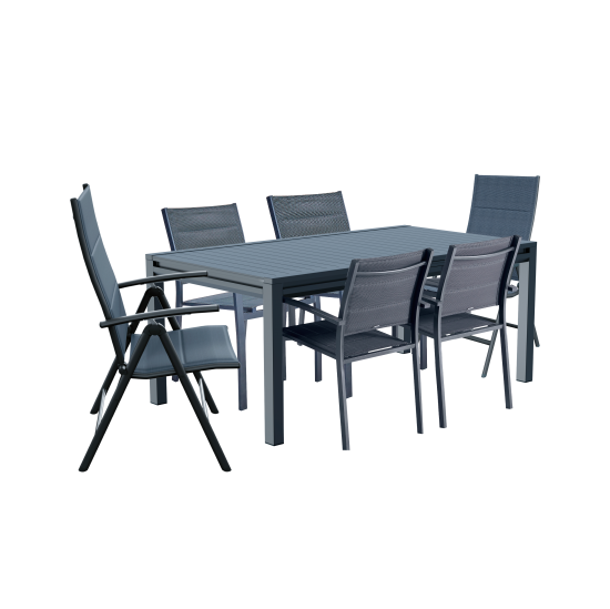 Кресло садовое Naterial Orion II 62x106x57 см алюминий/текстилен антрацит