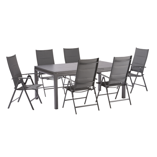 Кресло садовое Naterial Orion II 62x106x57 см алюминий/текстилен антрацит