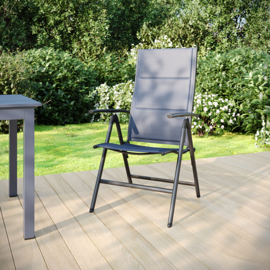 Кресло садовое Naterial Orion II 62x106x57 см алюминий/текстилен антрацит