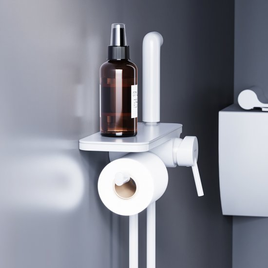 Смеситель с гигиеническим душем встраиваемый Damixa Jupiter со скрытой частью в комплекте белый (773500200)