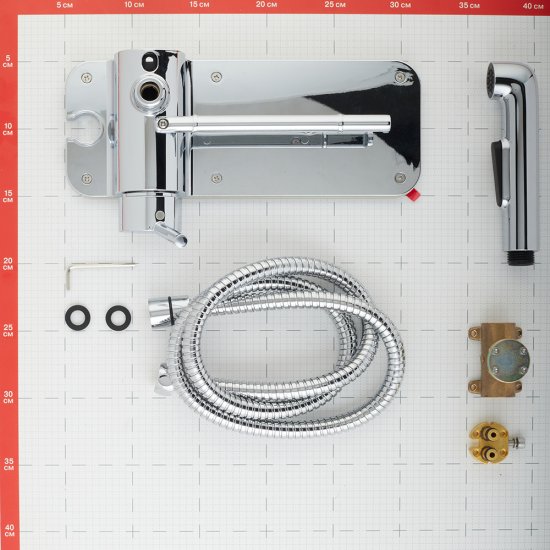 Смеситель с гигиеническим душем встраиваемый Damixa Origin Bit со скрытой частью в комплекте хром (773500001)