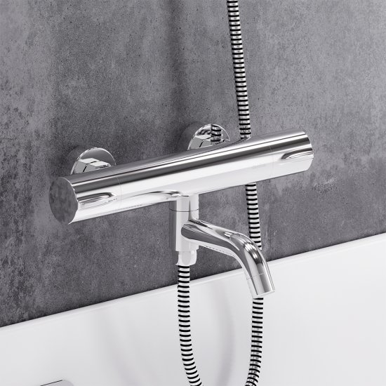 Смеситель для ванны Damixa Scandinavian Pure хром термостатический с коротким изливом без лейки (363000000)