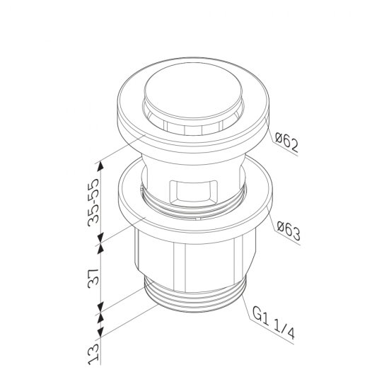 Донный клапан AM.PM клик-клак 1 1/4 с переливом хром (F0700P00)