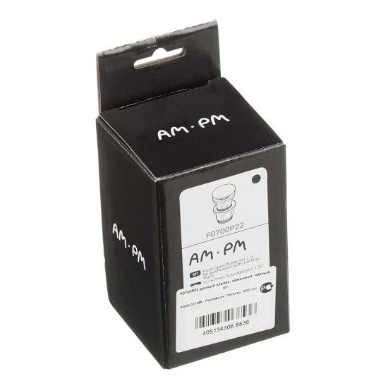 Донный клапан AM.PM клик-клак 1 1/4 с переливом черный (F0700P22)