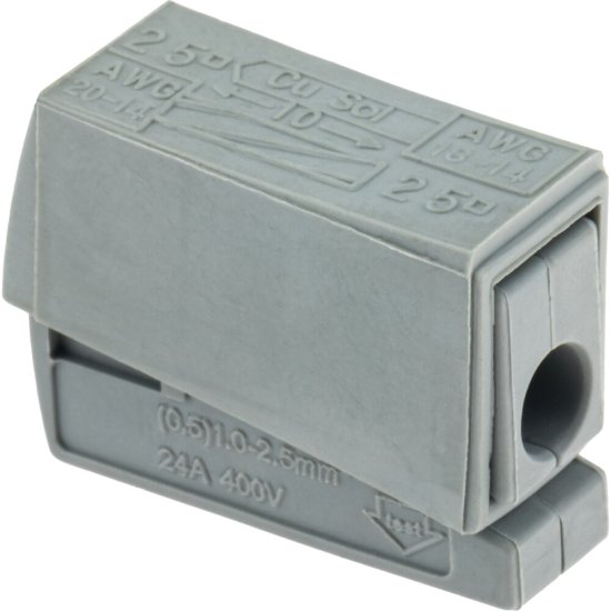 Клемма на 1 провод Duwi СМК 224-112 0,5-2,5 кв.мм с рычажками без пасты (5 шт.) (26734 8)