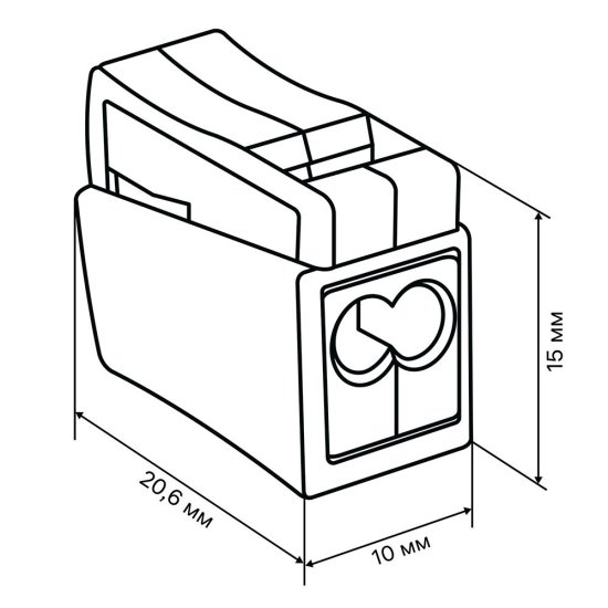 Клемма на 2 провода Duwi СМК 224-112 0,5-2,5 кв.мм с рычажками без пасты (5 шт.) (26735 5)