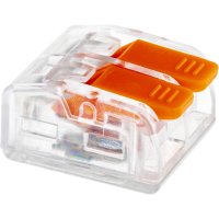 Клемма на 2 провода Duwi СМК 223-412 0,5-4 кв.мм с рычажками без пасты (20 шт.) (26673 0)