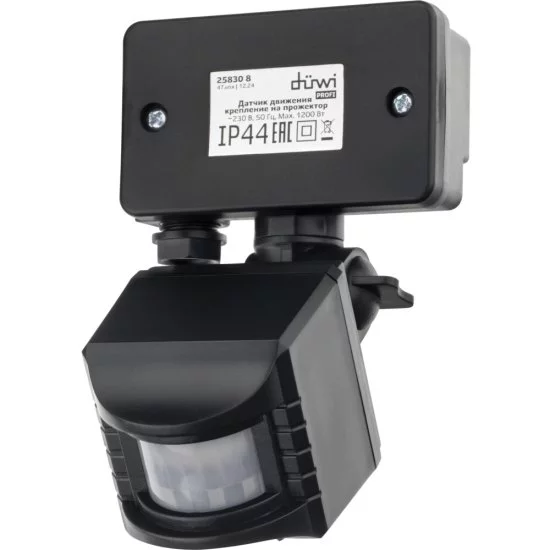 Датчик движения для прожектора Duwi DDF-01 IP44 230 В 180 градусов до 12 м черный (25830 8)
