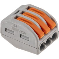 Клемма на 3 провода Duwi СМК 222-413 4 кв.мм с рычажками без пасты (5 шт.) (26610 5)