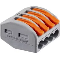 Клемма на 4 провода Duwi СМК 222-414 0,08-4 кв.мм с рычажками без пасты (50 шт.) (26680 2)