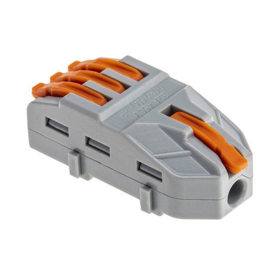 Клемма на 4 провода Duwi 4 кв.мм разветвительная с рычажками без пасты (4 шт.) (26665 9)