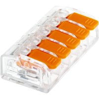 Клемма на 5 проводов Duwi СМК 223-415 0,5-4 кв.мм с рычажками без пасты (20 шт.) (26749 2)