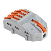 Клемма на 5 проводов Duwi 4 кв.мм разветвительная с рычажками без пасты (4 шт.) (26666 6)