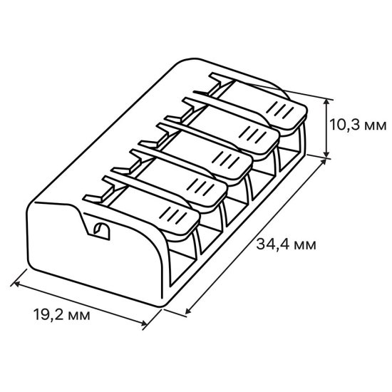 Клемма на 5 проводов Duwi СМК 223-415 4 кв.мм с рычажками без пасты (5 шт.) (26615 0)