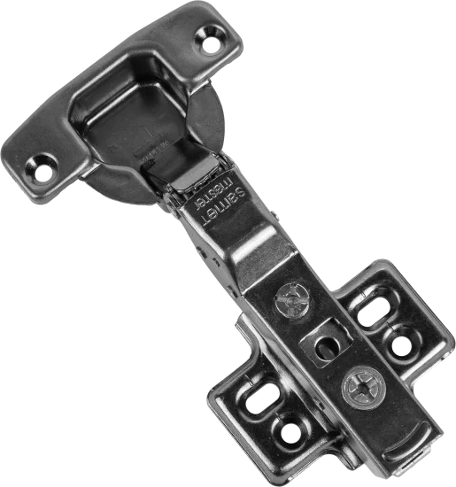 Петля мебельная полунакладная с доводчиком Samet Master Black 95° с изгибом 9 мм