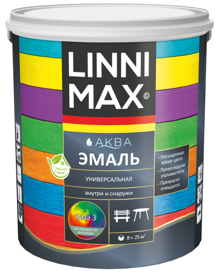Эмаль Linnimax цвет прозрачный полуматовый база Б3 2.35 л