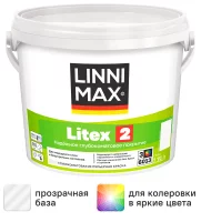 Краска для стен и потолков Linnimax Litex 2 моющаяся матовая прозрачная база 3 2.35 л