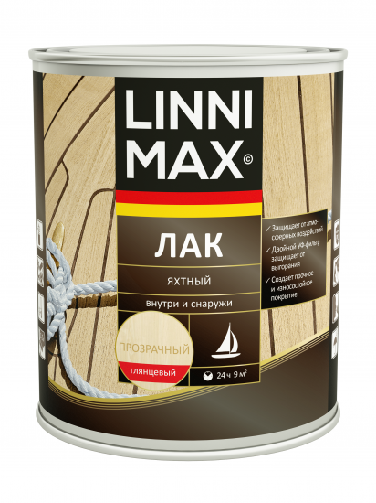 Лак яхтный Linnimax глянцевая прозрачный 0.75 л