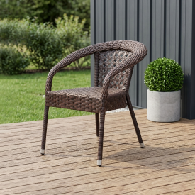 Кресло Deco 70x80x65 см искусственный ротанг цвет темно-коричневый