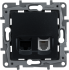Розетка двойная RJ11+RJ45 категория 5e UTP - Legrand Etika - антрацит