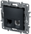 Розетка двойная RJ11+RJ45 категория 5e UTP - Legrand Etika - антрацит