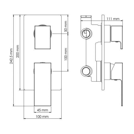 Смеситель для душа встраиваемый WasserKraft Abens однорычажный черный (2071)