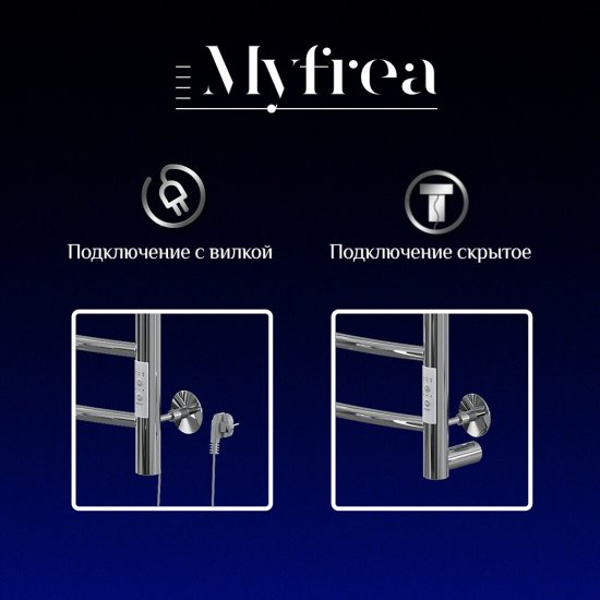Полотенцесушитель электрический MyFrea MyMadrid 800х500 мм 103 Вт с терморегулятором хром