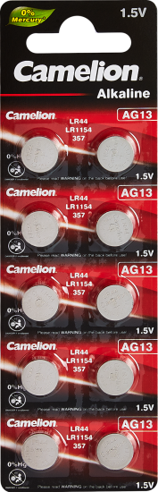 Батарейка Camelion алкалиновая Mercury Free AG13-BP10 LR44 10 шт.