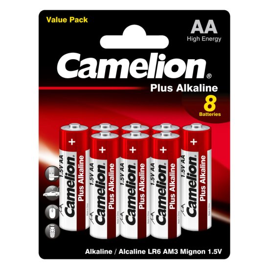 Батарейка Camelion Plus Alkaline LR6-BP5+3 алкалиновая LR6 AA 8 шт.