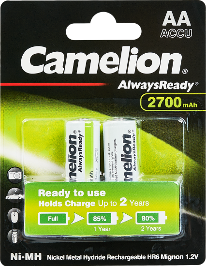 Аккумулятор Camelion Always Ready NH-AA2700BP2 Ni-Mh HR6 AA 2700 мАч 1.2В 2 шт.