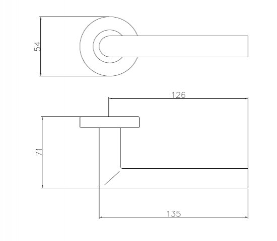 Комплект дверных ручек на розетке Edson WC1R4ST с запиранием цвет нержавеющая сталь