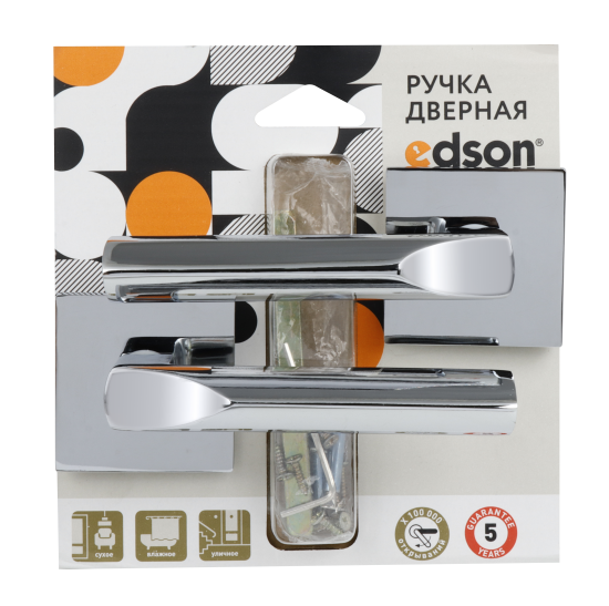 Дверные ручки Edson EDS-164H-Q2 цвет хром