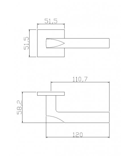 Дверные ручки Edson EDS-164H-Q2 цвет хром