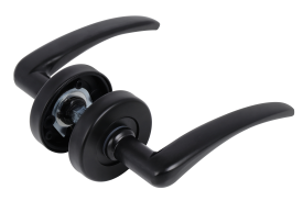 Комплект дверных ручек на розетке Edson E 015-S цвет черный