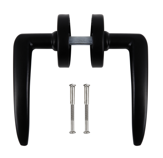 Комплект дверных ручек на розетке Edson E 015-S цвет черный