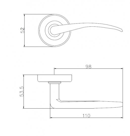Комплект дверных ручек на розетке Edson E 015-S цвет черный
